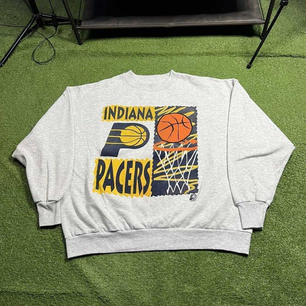 Vintage 1998 Indiana Pacers Grey Basketball Crewneck Sweatshirt